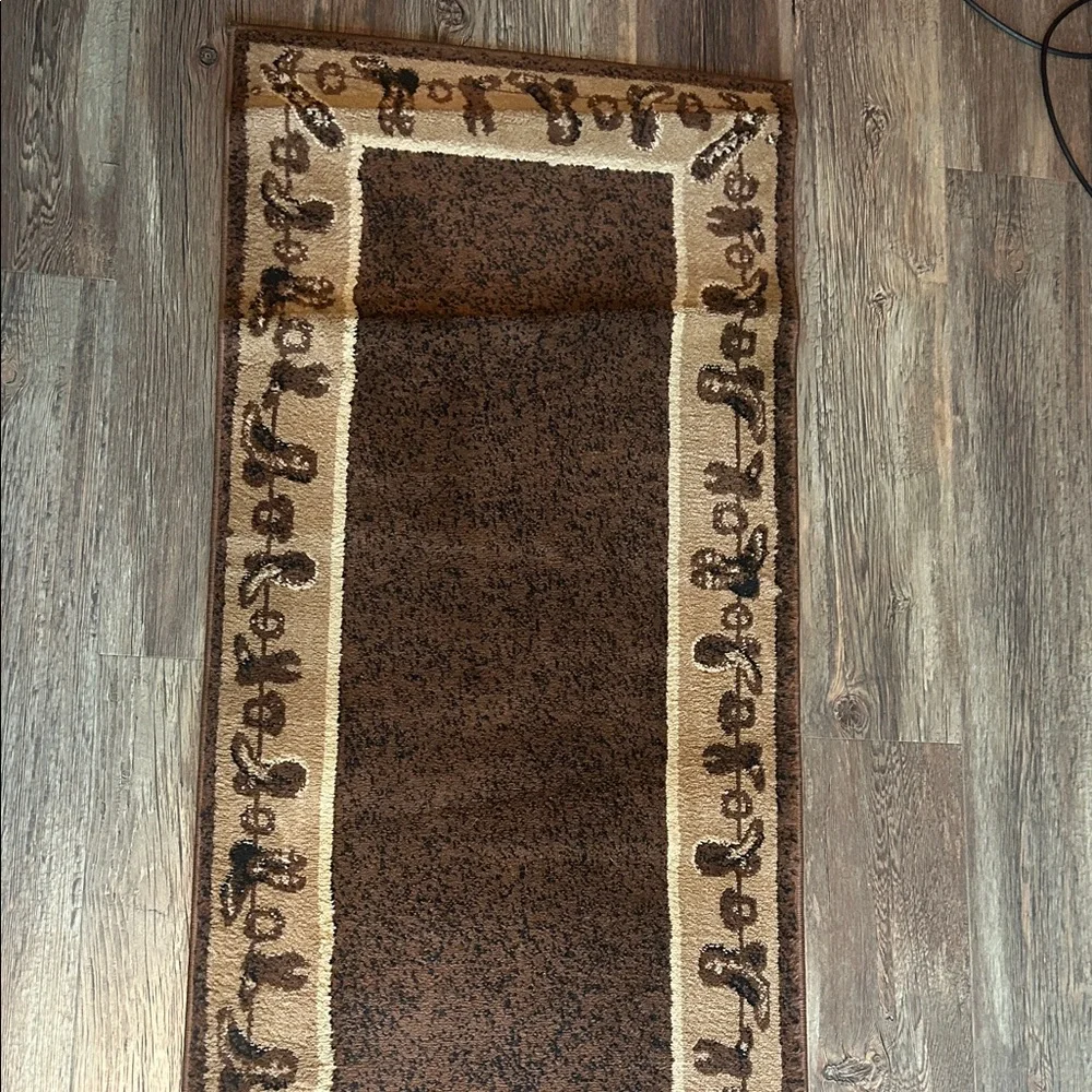 Western Themed cowboy Boot Brown & Tan Decorative Area Rug Runner 2 x 7